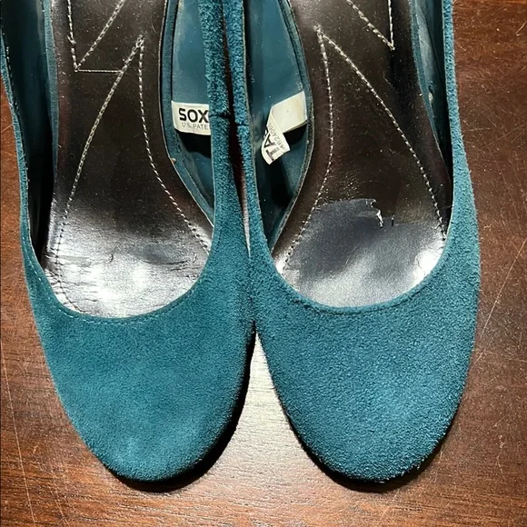 Merona Blue Wedge Shoes with Suede Finish - Picture 3 of 7